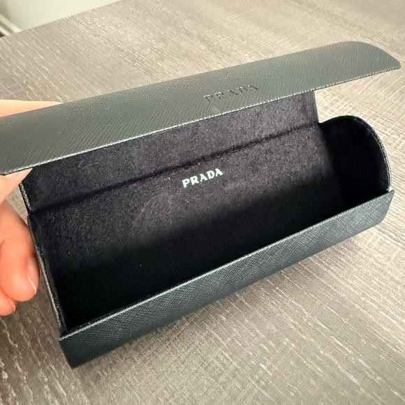Prada Saffiano Black Leather Sunglasses Case w/ Box - Picture 3 of 6